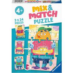 Ravensburger Funny Monsters Mix & Match Puzzle 3x24 Bitar