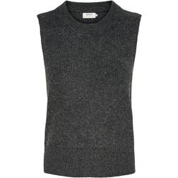 Only Paris Knitted Waistcoat - Dark Grey Melange