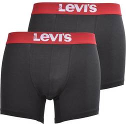 Levi's Solid Basic Boxer Briefs 2-pack - Black/Red