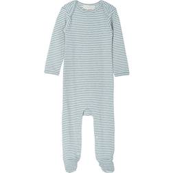 Serendipity Baby Suit Stripe - Lake Blue/Offwhite