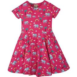 Frugi Spring Skater Dress - Deep Pink Rainbow Walks