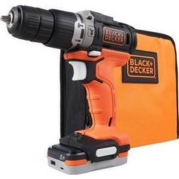 Black & Decker BDCHD12S1-XJ Trapano a percussione da 12 v con batteria al litio da 1,5 Ah, cavo di ricarica usb incluso, caricatore e batteria non