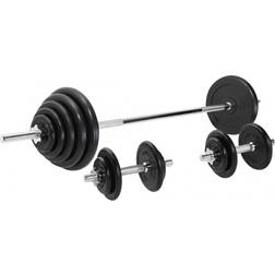 Gorilla Sports Halterset 100 kg Rubber Schroefsluiting 30 mm