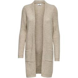 Only Long Knitted Cardigan - White/Whitecap Gray