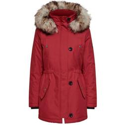 Only Women's Iris Winter Parka Jacket - Red/Chili Pepper