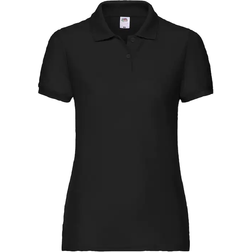 Fruit of the Loom Dames-Fit Poloshirt Korte Mouwen - Zwart