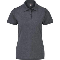 Fruit of the Loom Dames-Fit Poloshirt Korte Mouwen - Donker Heather/Donkergrijs