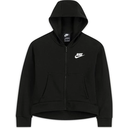 Nike Older Kid's Sportswear Club Fleece Full Zip Hoodie - Black/White (DC7118-010)