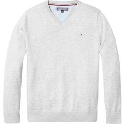 Tommy Hilfiger Organic Cotton V Neck Jumper - Grey Heather (KB0KB03978-004)