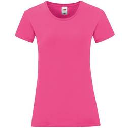 Fruit of the Loom Women's Iconic T-Shirt - Fuchsia Pink