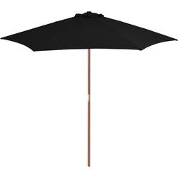 vidaXL Parasol d'Extérieur Avec Mât en Bois 270 cm Anthracite Jardin Plage Terrasse 270cm