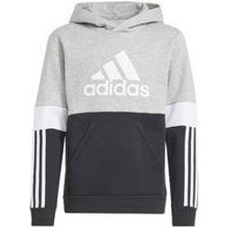 Adidas Boy's Colorblock Hoodie - Black/Medium Grey Heather/White (GS8883)