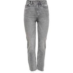 Only Emily Life High Waist Straight Fit Jeans - Grey/Grey Denim