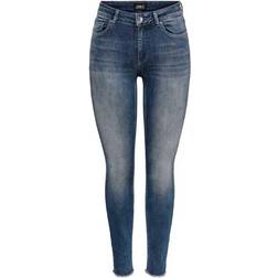 Only Blush Life Mid Ankle Skinny Fit Jeans - Blue/Special Blue Grey Denim