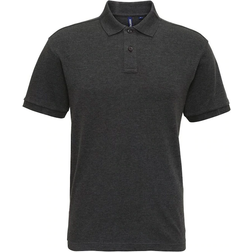 ASQUITH & FOX Super Smooth Knit Polo Shirt - Heather Black