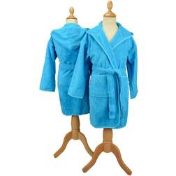 A&R Towels Kid's Hooded Bathrobe - Aqua Blue