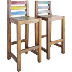 vidaXL Solid Recycled Wood 2-pack Barstol 106cm 2stk