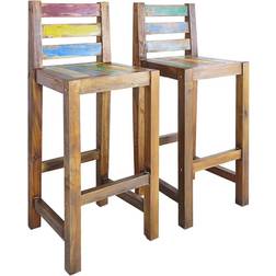 vidaXL Solid Recycled Wood 2-pack Sgabello da bar 106cm 2pcs