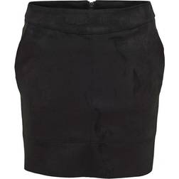 Only Imitated Leather Skirt - Black