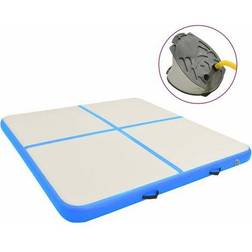 vidaXL Tapis gonflable de gymnastique avec pompe 200x200x15cm PVC Bleu