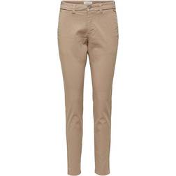 Selected Miley Tapered Fit Chinos - Beige/Silver Mink