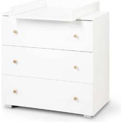 Klups Commode Paula 3 tiroirs plan de change Blanc 80 x 81 x 48 cm