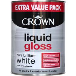 Crown Liquid Gloss Wall Paint Brilliant White 1.25L