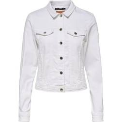 Only Tia Life Short Denim Jacket - White