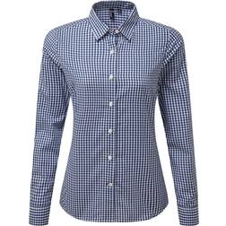 Premier Women's Maxton Check Long Sleeve Shirt - Navy/White