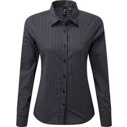 Premier Women's Maxton Check Long Sleeve Shirt - Steel/Black