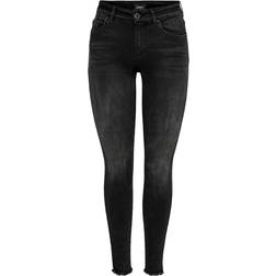 Only Blush Mid Ankle Skinny Fit Jeans - Black/Black Denim