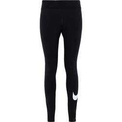 NIKE Women's Sportswear Essential Mid-Rise Swoosh Leggings- Black/White