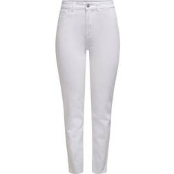 Only Curvy High Waist Trousers - White