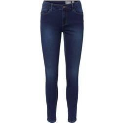 Vero Moda Slim Fit Medium Waist Jeans - Blue/Dark Blue Denim