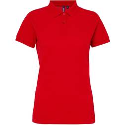 ASQUITH & FOX Women's Short Sleeve Performance Blend Polo Shirt - Cherry Red