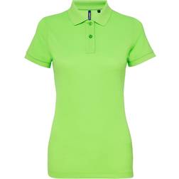 ASQUITH & FOX Women's Short Sleeve Performance Blend Polo Shirt - Neon Green