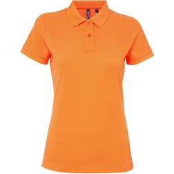 ASQUITH & FOX Women's Short Sleeve Performance Blend Polo Shirt - Neon Orange