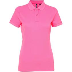 ASQUITH & FOX Women's Short Sleeve Performance Blend Polo Shirt - Neon Pink