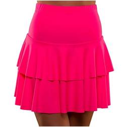 Wicked 80's Ruffle Skirt Neon Pink