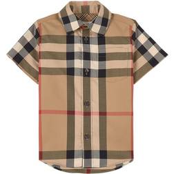 Burberry SS Check Stretch Cotton Shirt - Archive Beige