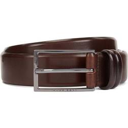 HUGO BOSS Riem Cognac Gelooid Leer Met Bronzen Hardware - Cognac