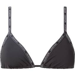 Calvin Klein Logo Tape Triangle Bikini Top - PVH Black