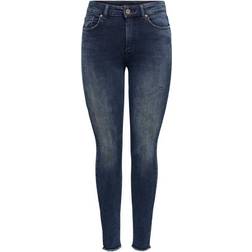 Only Blush Life Ankle Skinny Fit Jeans - Blue/Black Denim