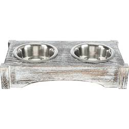 Trixie Bowl Set Wood/Stainless Steel
