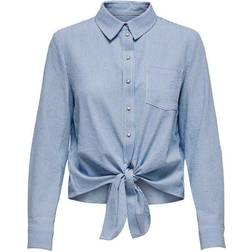 Only Lecy Tie Detail Shirt - White/Cloud Dancer