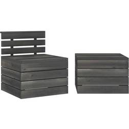 vidaXL 315421 Pallet Lounge-Set, 1 Tisch einschl. 2 Stühle & 1 Sofas