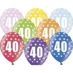 PartyDeco Latex Ballons 40th Birthday 6-pack