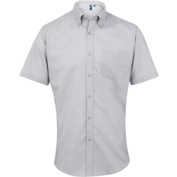 Premier Camisa de trabajo de manga corta Signature Oxford para hombre - Negro/Azul/Gris