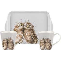 Wrendale Designs Owl Mug & Tray Set Servering 3st