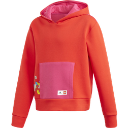 Adidas Girl's X Classic Lego Bricks Cropped Boxy Hoodie - Red/Black (GQ4157)